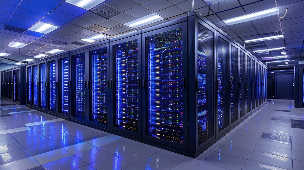 Data centers with liquid cooling systems for high-performance computing applications.